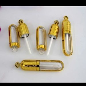 5 8mL Empty Gold Lip Gloss Tubes